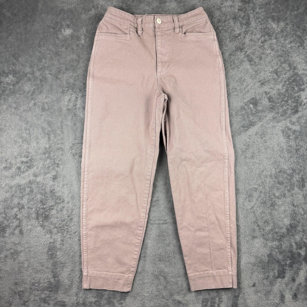Madewell Emmett Pant Womens 26x25 Pink Mid Rise Tapered Leg Chino Cropped Ankle